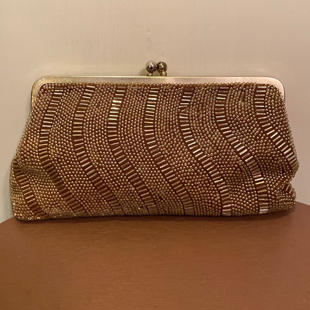 Gold and Brown Formal Evening Bag Purse
